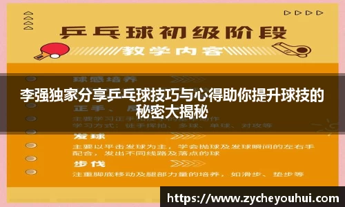 李强独家分享乒乓球技巧与心得助你提升球技的秘密大揭秘